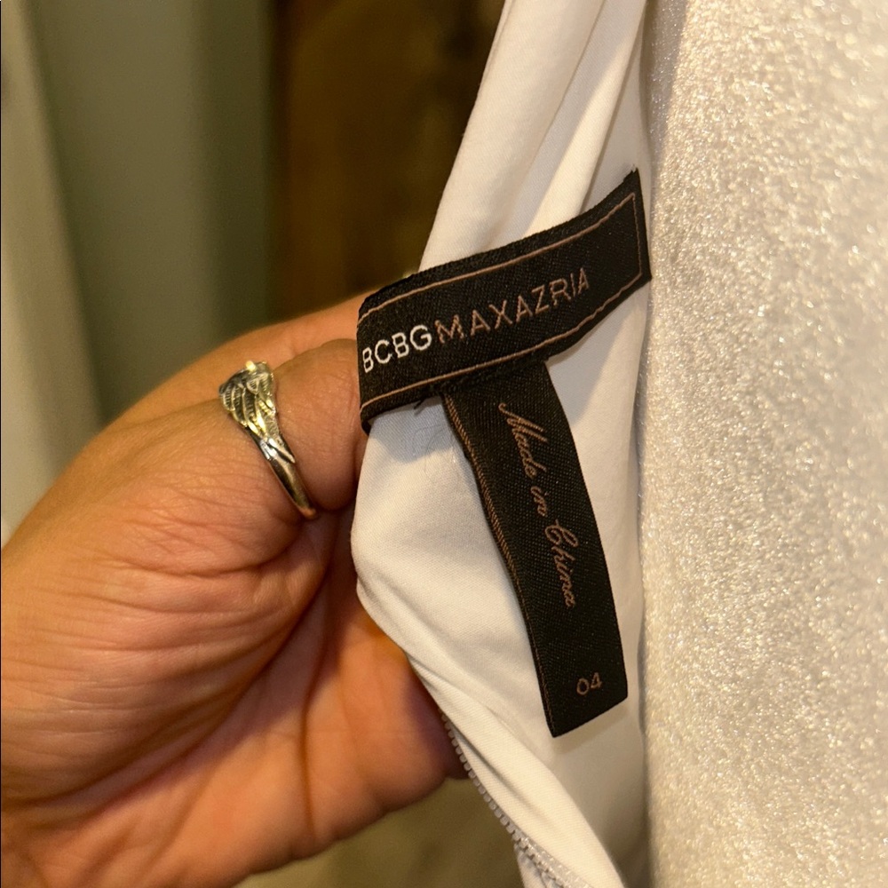 BCBGMaxAzria White Ruffle Mini Dress - Picture 4 of 8